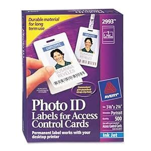 Avery 2993 Photo ID Labels for Access Control Cards, 